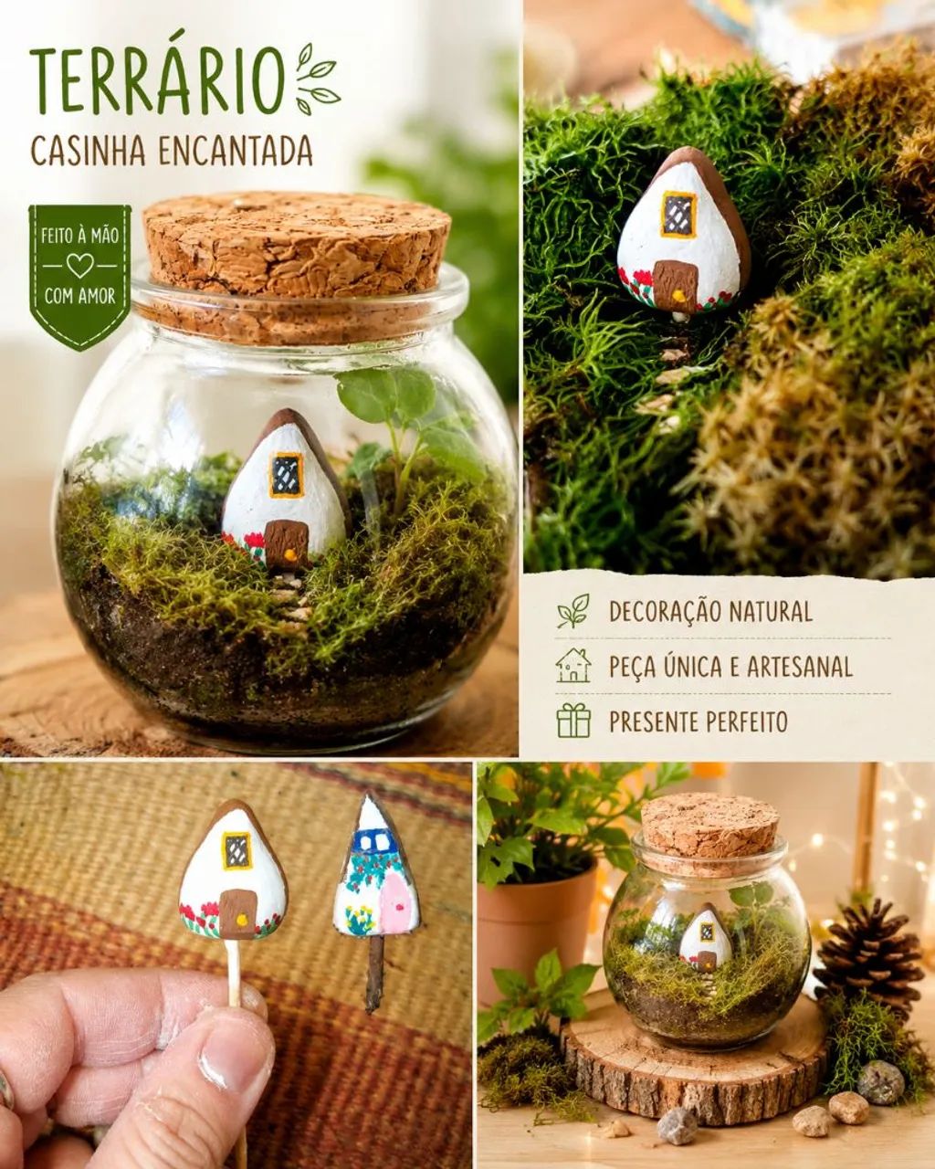 Casinha em miniatura para terrarios e jardins - Foto 2