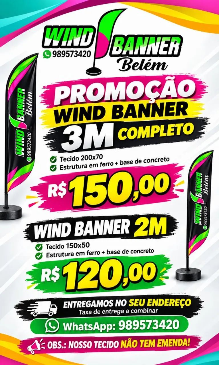 Wind banner Promoção 120,00