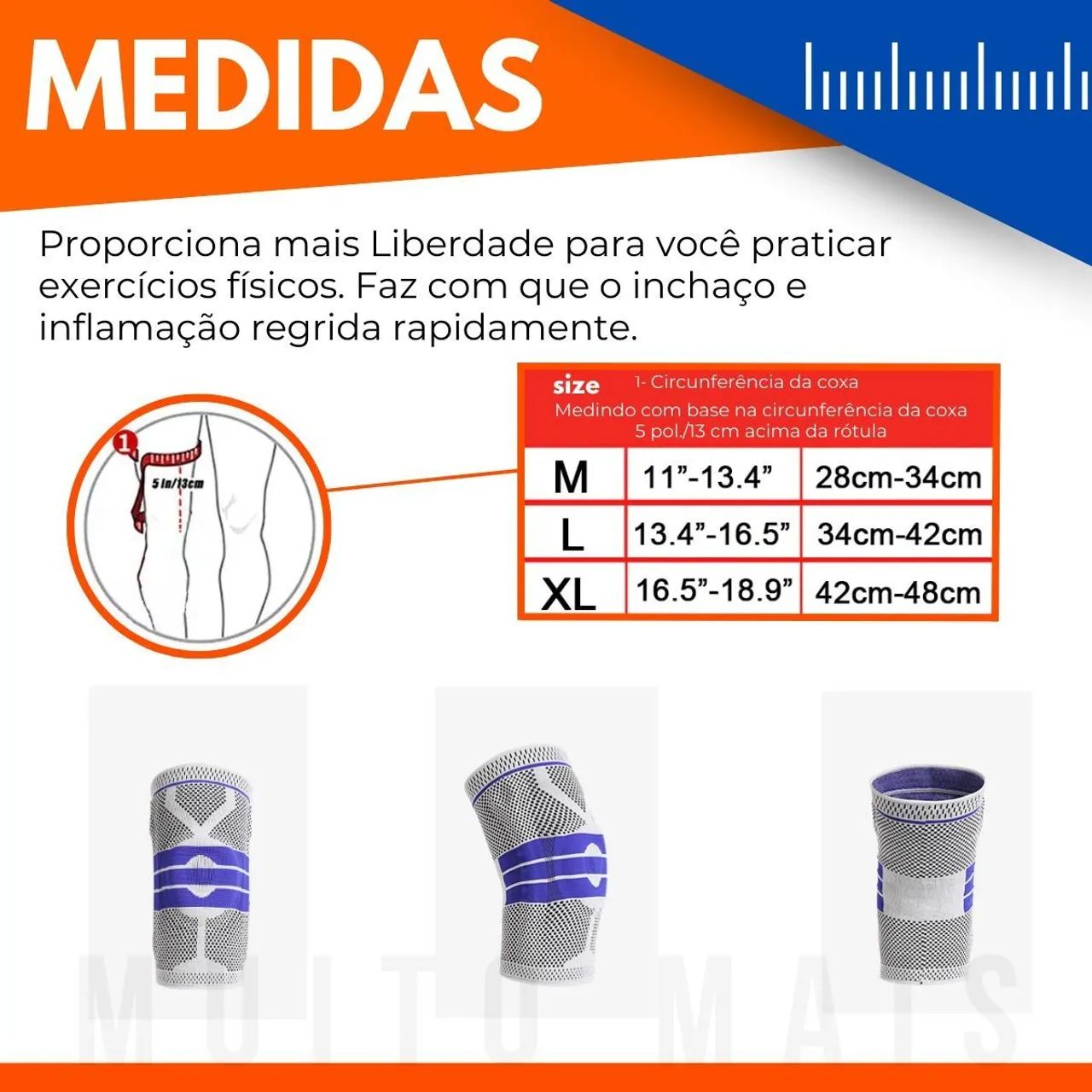 Joelheira ortopédica articulada para corrida e futebol  - Foto 5