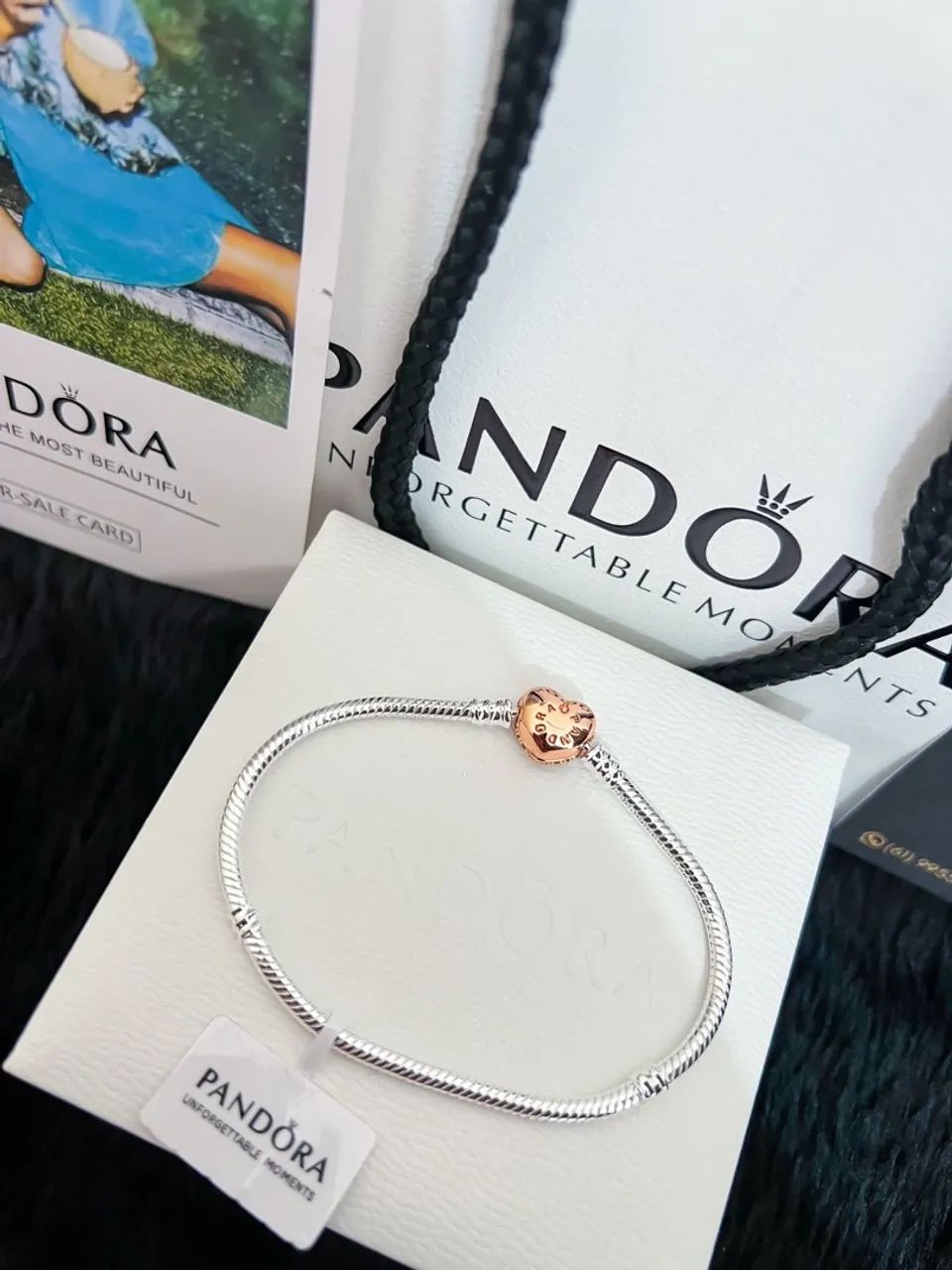 Pulseira Pandora coração rose  - Foto 3