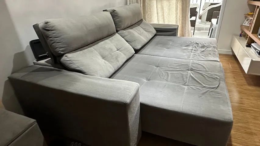 Sofá retrátil + baú de brinde - Foto 3