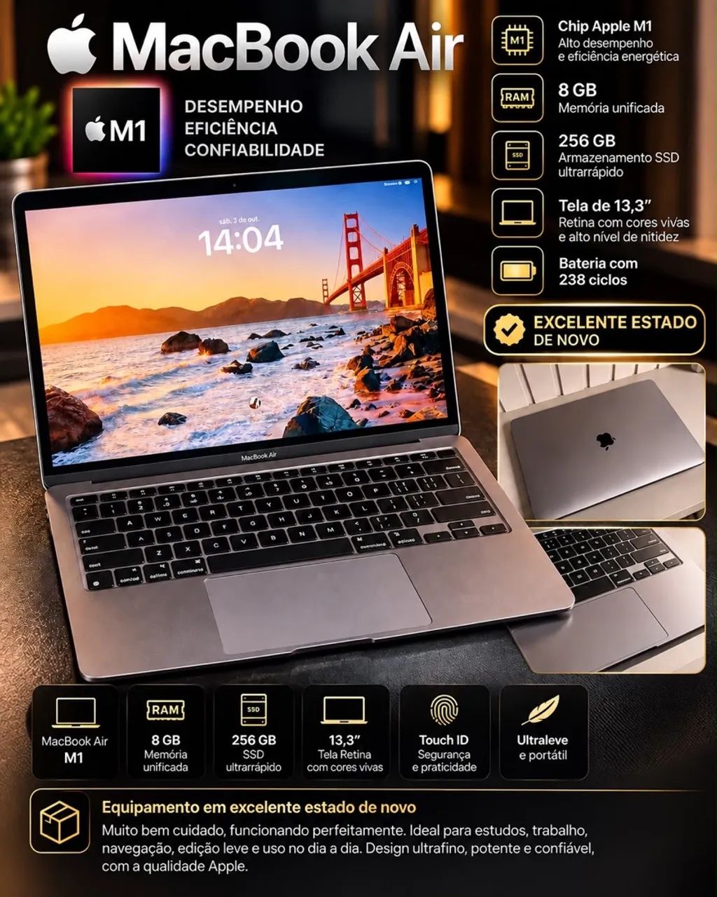 MacBook M1 13.3 polegadas 