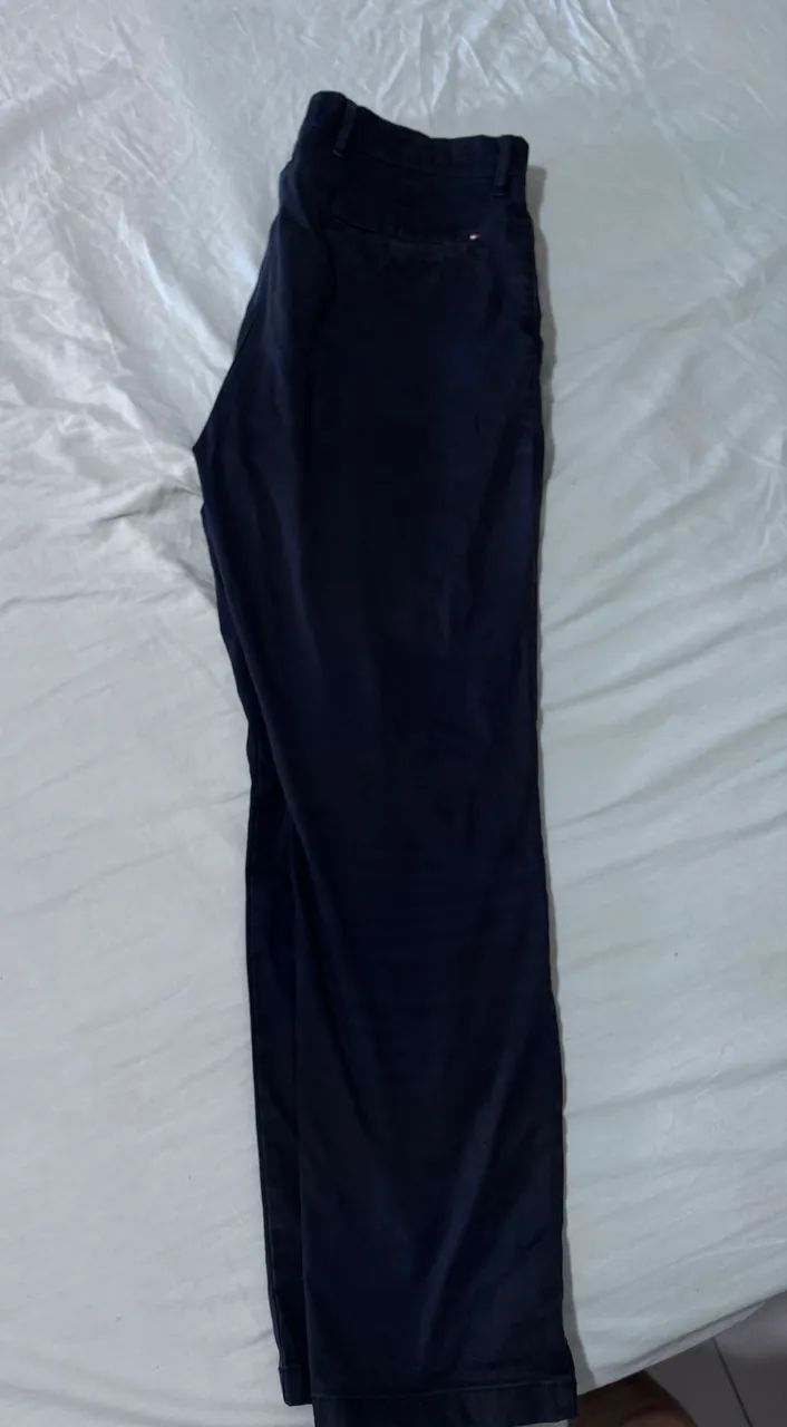Calça Tommy Hilfiger Slim Fit Stretch Azul Tamanho 42 Semi Nova - Foto 2