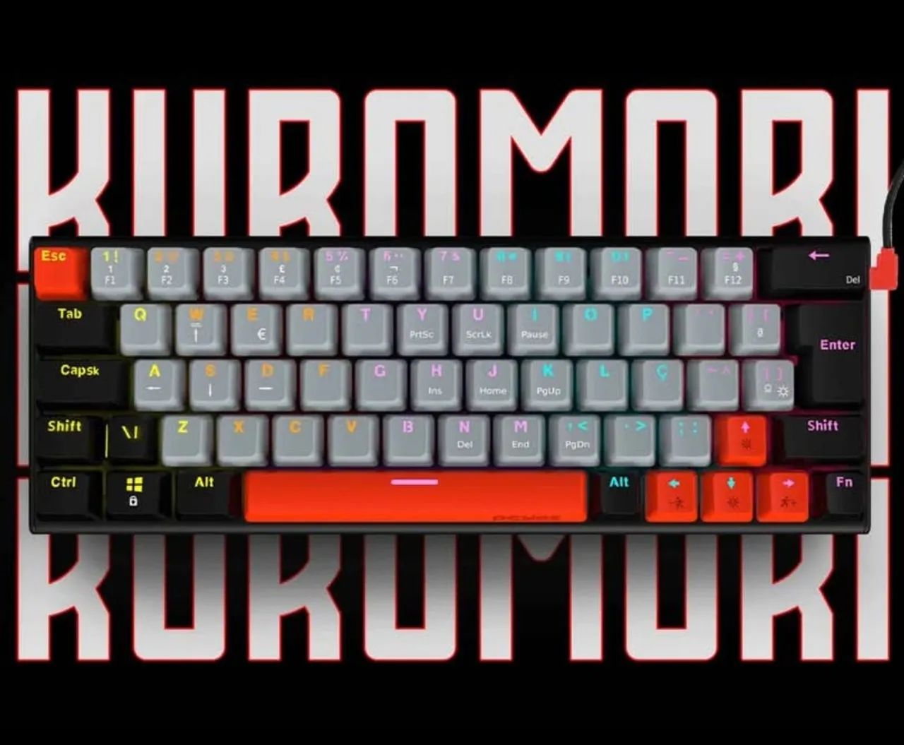 Mouse Logitech G203 e teclado mecânico Kuromori - Foto 2