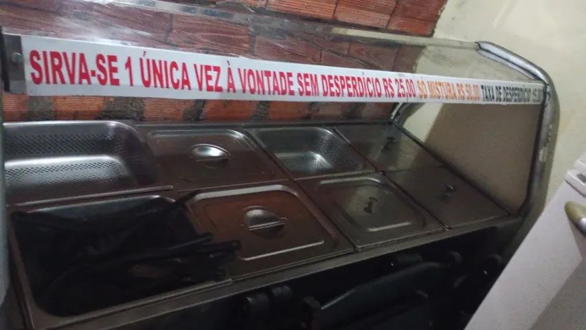 Buffet para restaurante aquecido com 8 cubas
