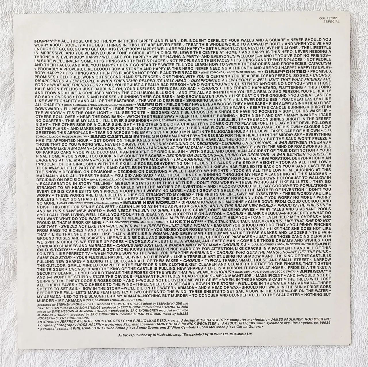 LP Vinil Public Image LTD 9 P.I.L. 1989. - Foto 3