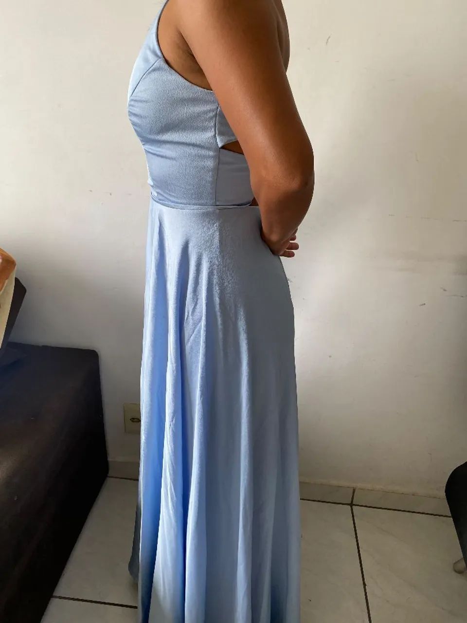 Vestido comprido  , azul claro. - Foto 3