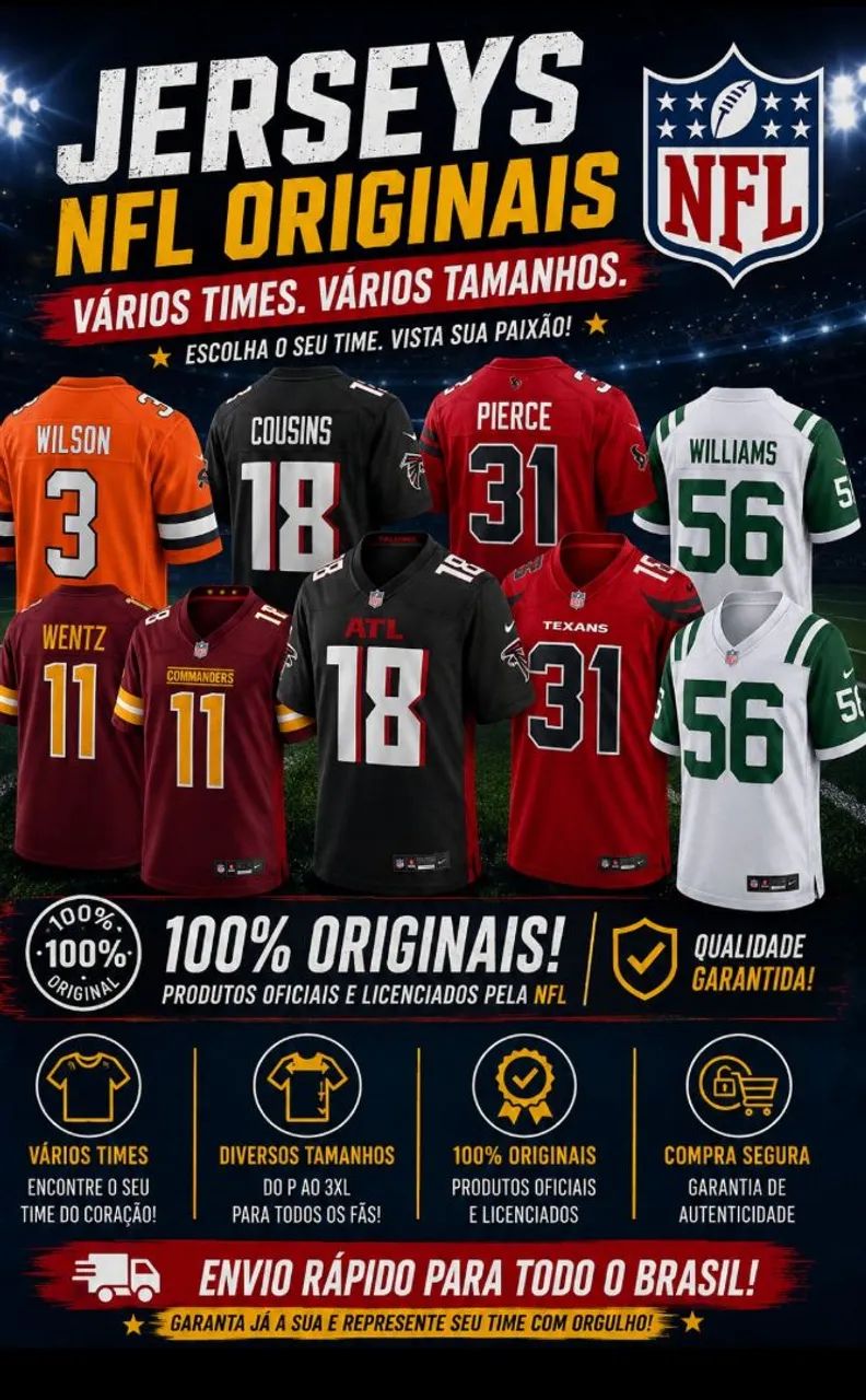 Camisas originais NFL