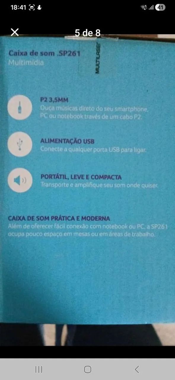 Caixa de som Pc Multilaser em madeira - Foto 3