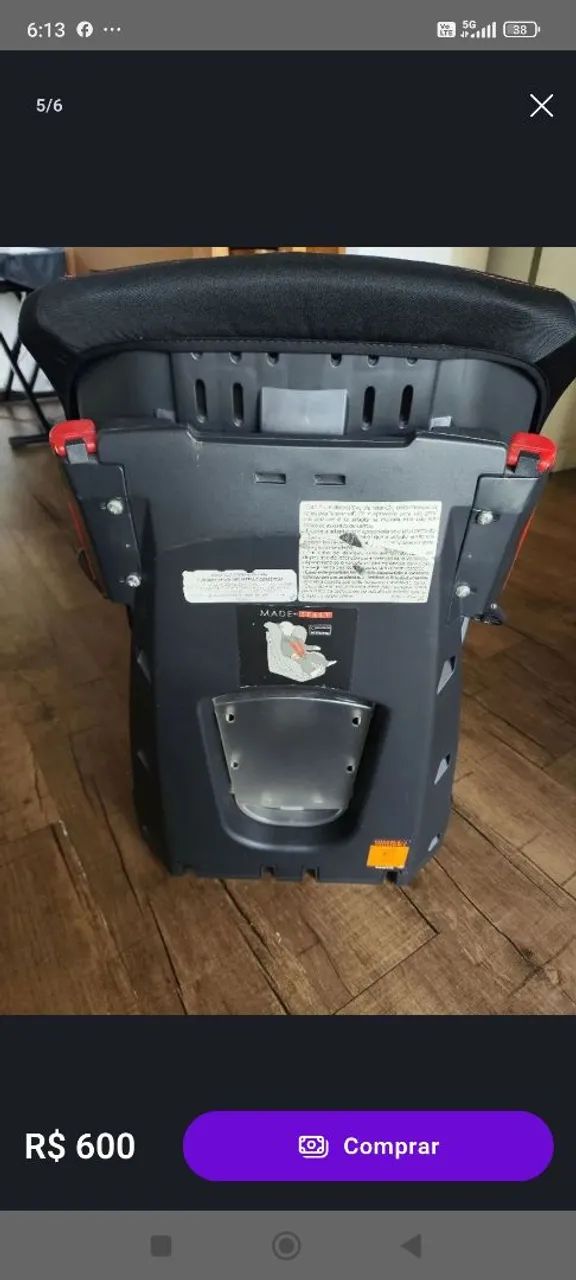 Cadeirinha para crianças e bebês auto automóvel  - Foto 5