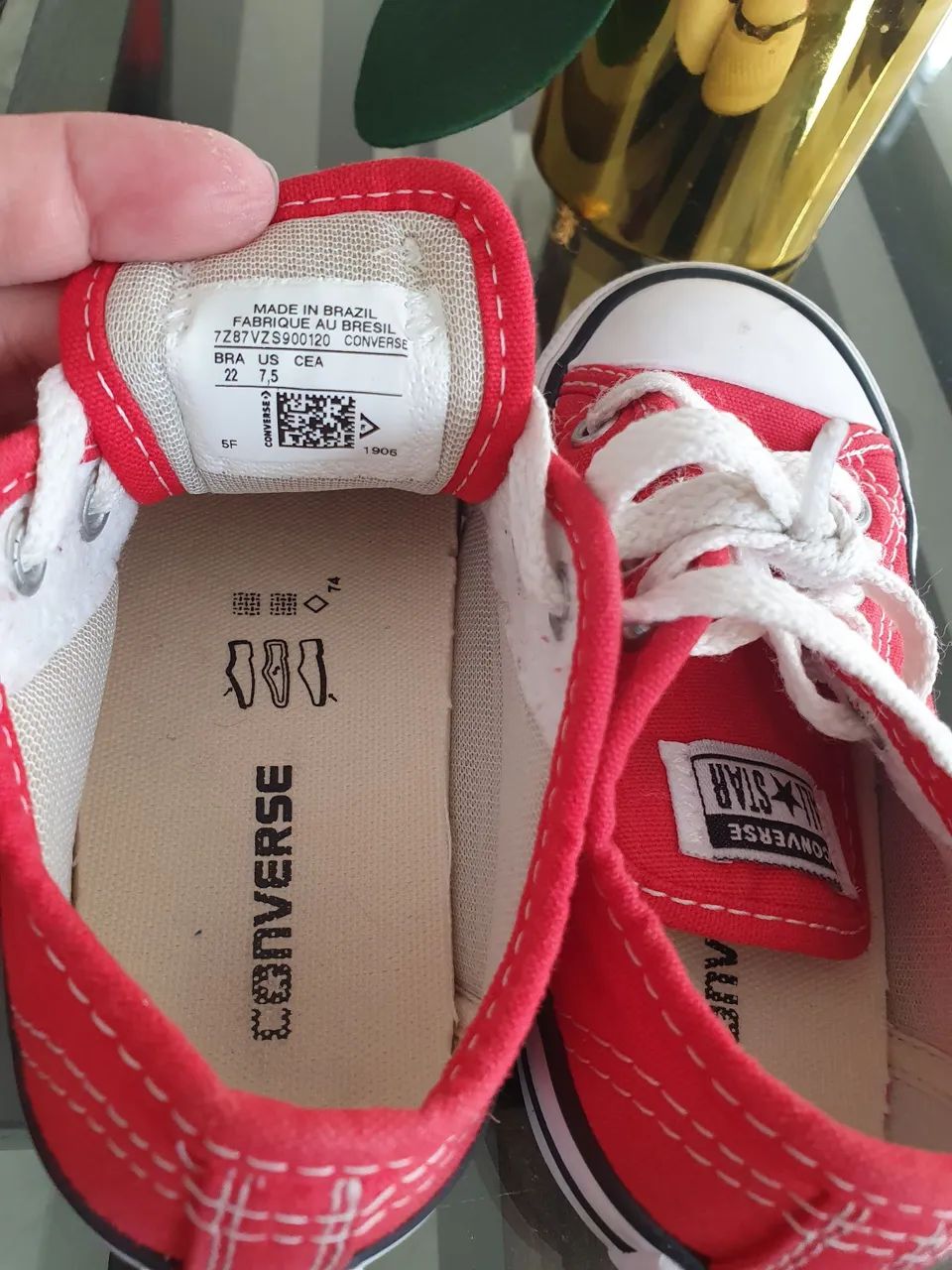 Converse All Star tênis vermelho Tam 22 - Foto 5