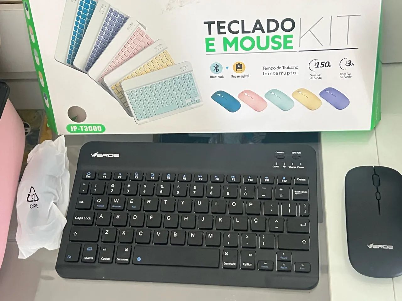 Kit Teclado + Mouse Bluetooth Sem Fio JP-T3000
