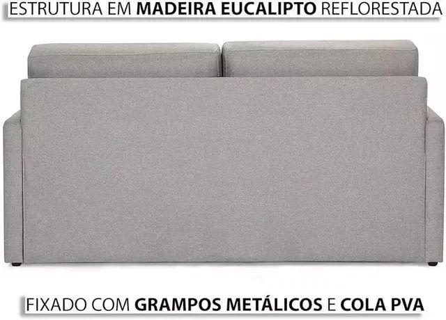 Sofá Cama Herval Versátil Queen 1,76M - Linho cinza471885266142504963