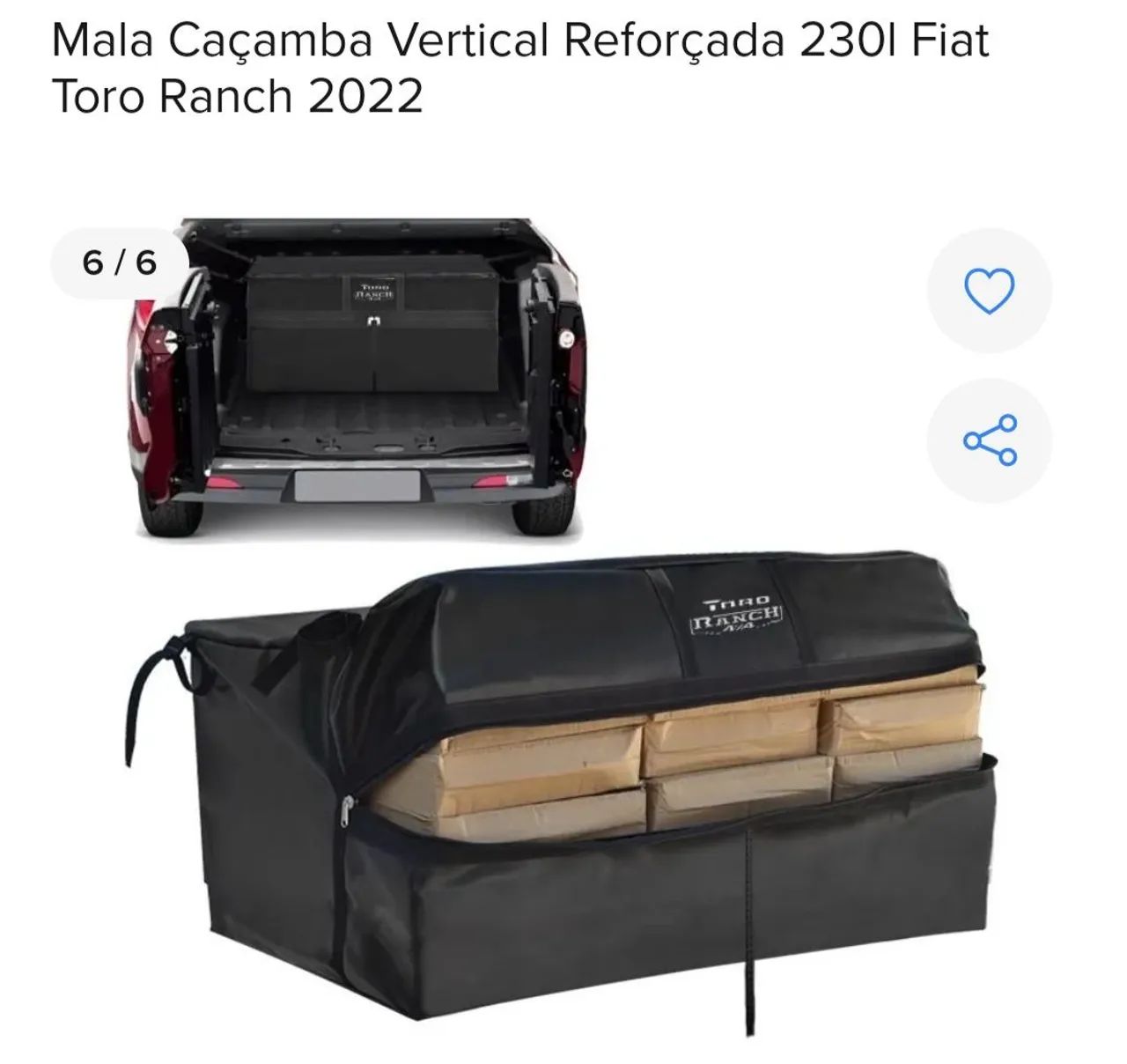 Mala Caçamba vertical reforçada. TORO Ranch 2022