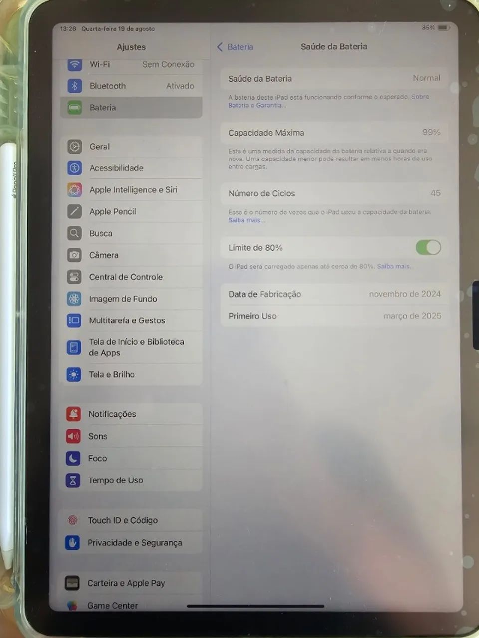 iPad Air 11 WiFi 128 GB Azul com Apple Pencil 2ª Geração - Foto 4