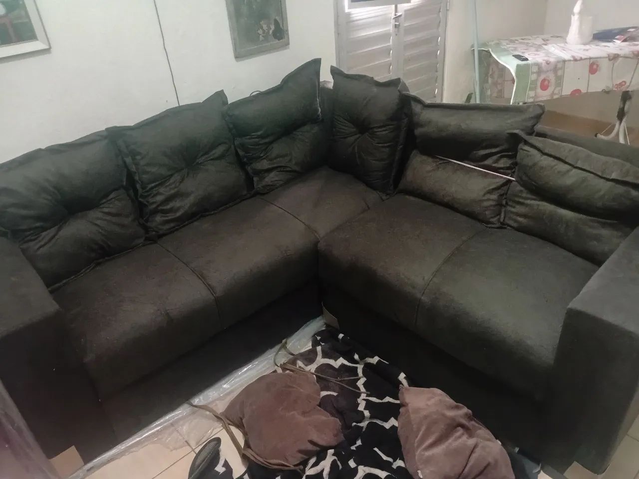 Sofa L marrom