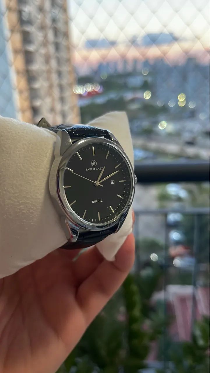 Relógio Masculino Pablo Raez - Preto Pulseira de Couro - Foto 2
