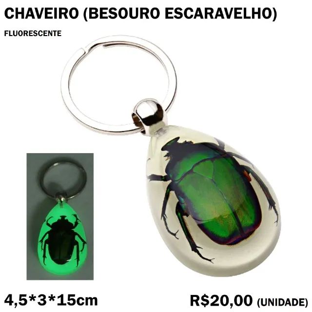 Chaveiro Escaravelho Fluorescente