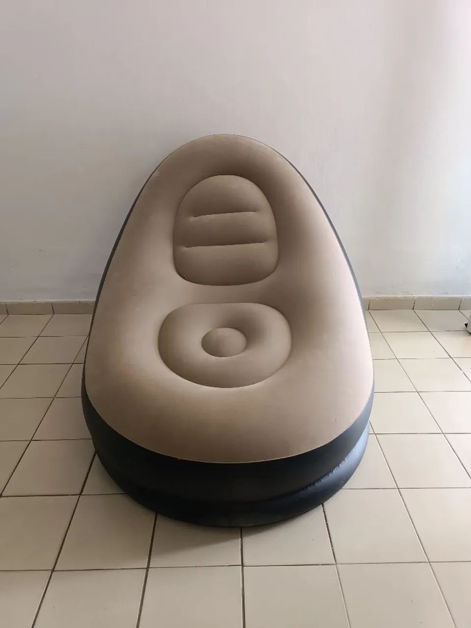 Poltrona Inflável com Puff - Sofá de Ar Aveludado