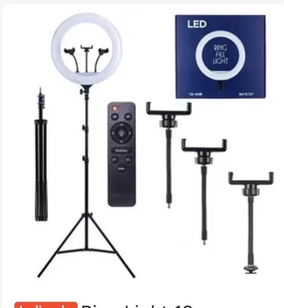 Ring Light 18 polegadas Com Suporte 3 Celulares e Tripe 2,10 altura FANG