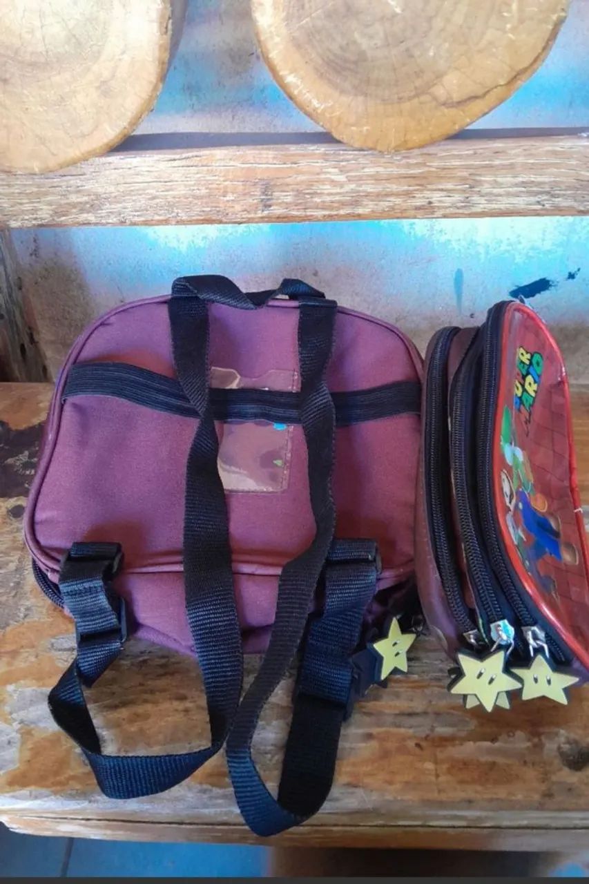 linda mochila com estojo do super mario - Foto 3