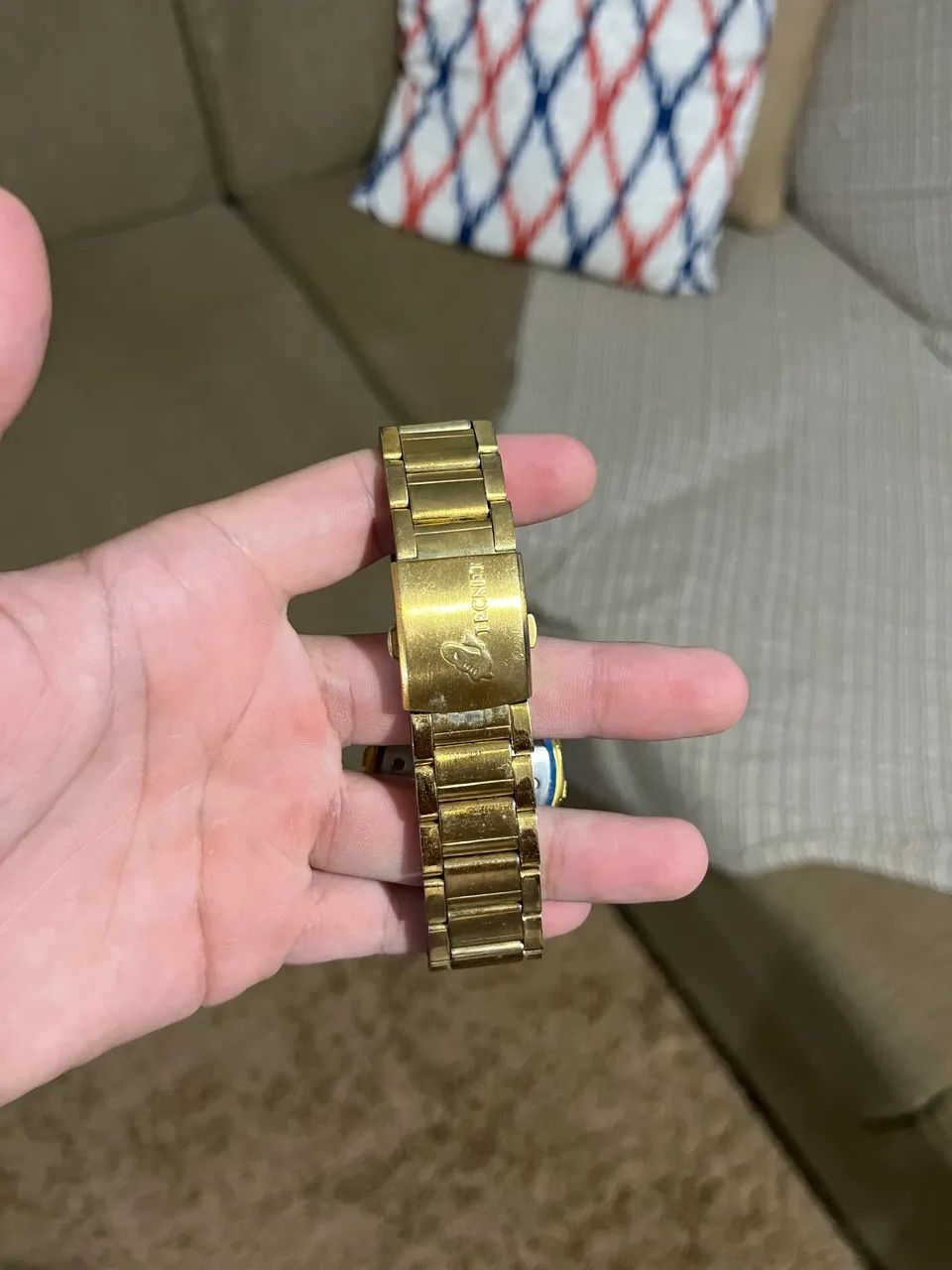 Relógio Dourado Tecnet - Aceito Trocas - Foto 2