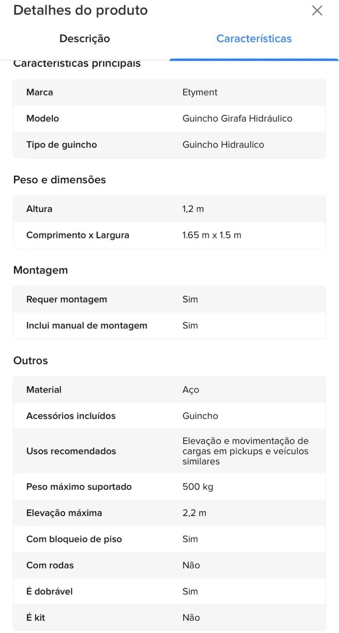 Guincho Girafa Hidráulico Elétrico Giratorio 500kg P/ Pickup com controle - Foto 5