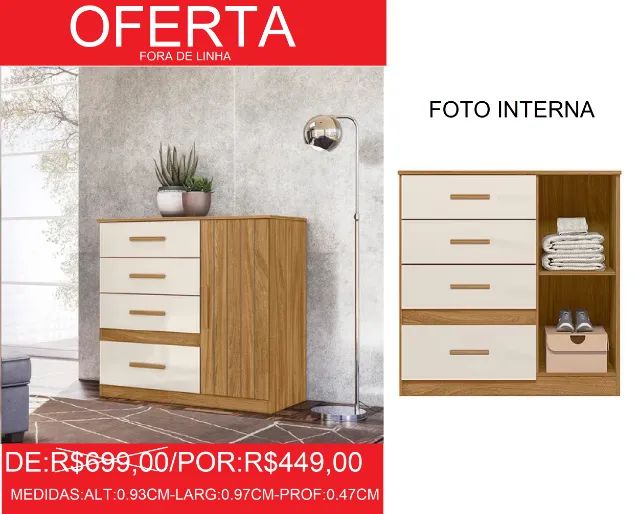 COMODA - REPOSIÇÃO - COMPRE HOJE E RECEBA EM ATÉ 72 HORAS 