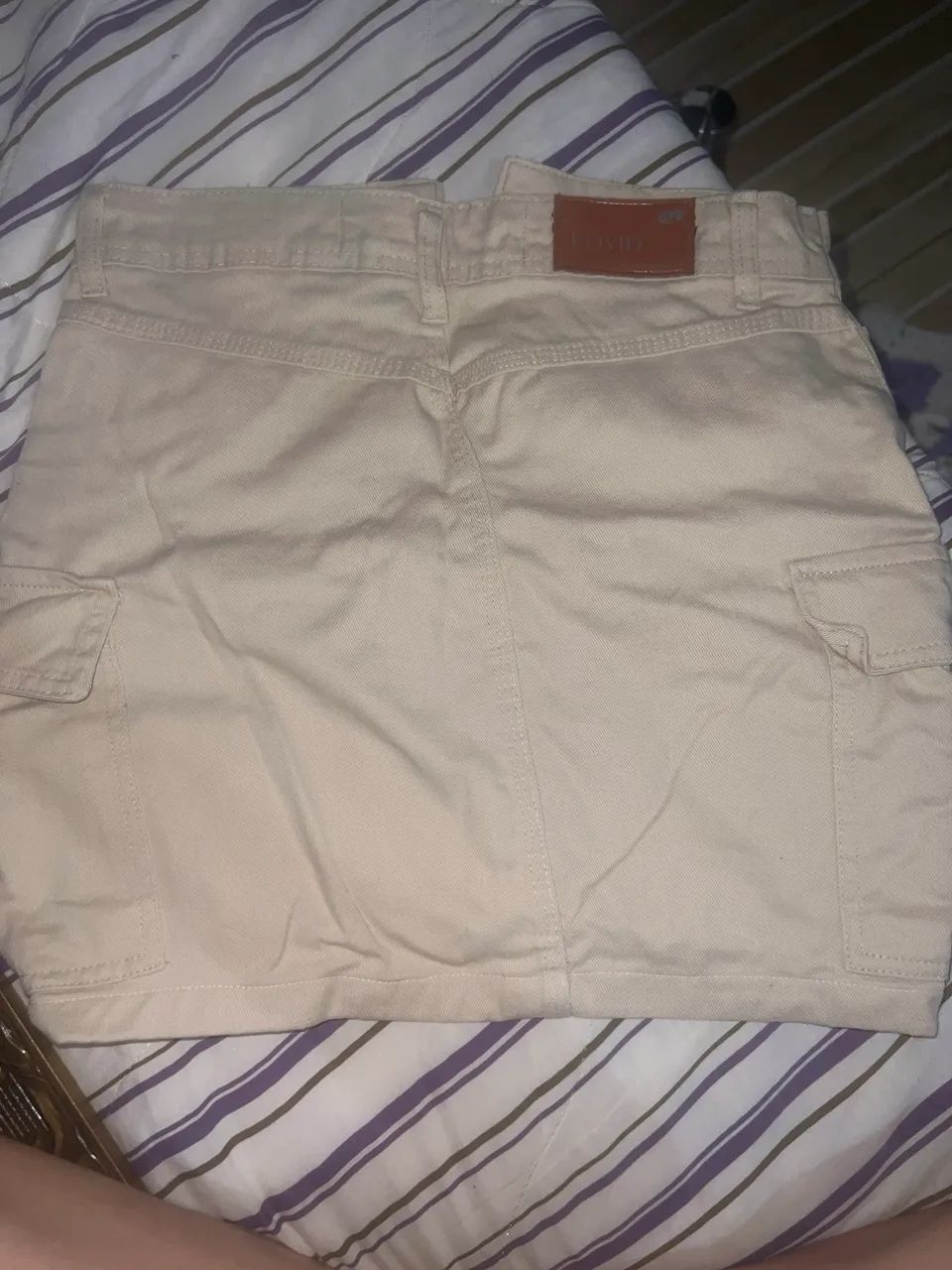 Saia cargo jeans bege - Foto 2