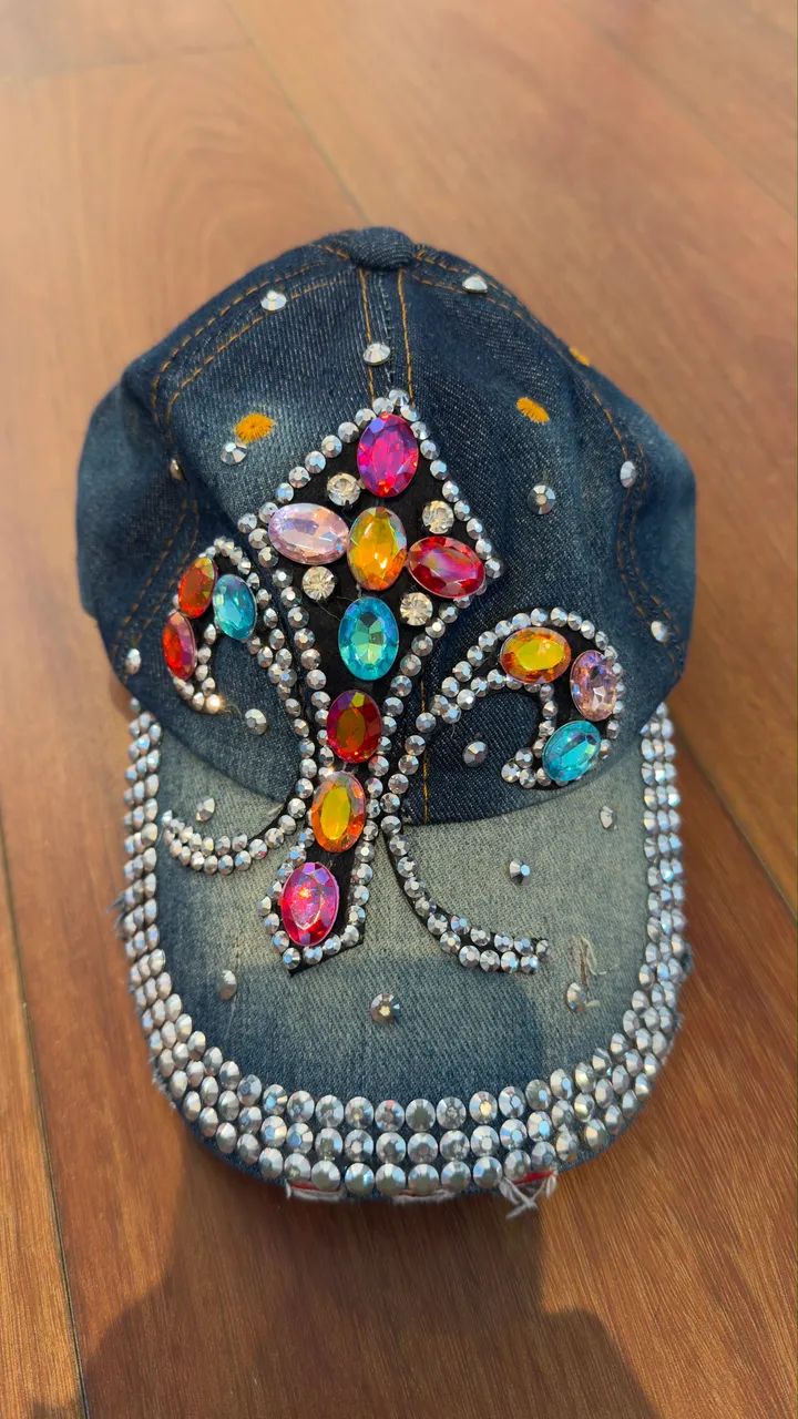 bone jeans com pedraria  - Foto 4