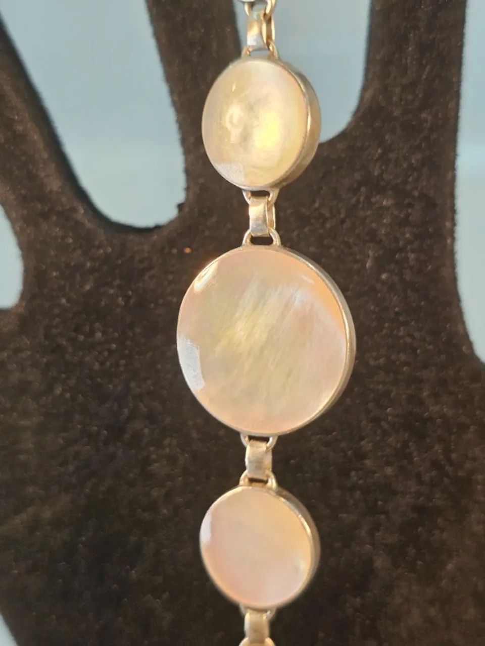 Pulseira Madrepérola e ônix trabalho fino em prata  - Foto 5