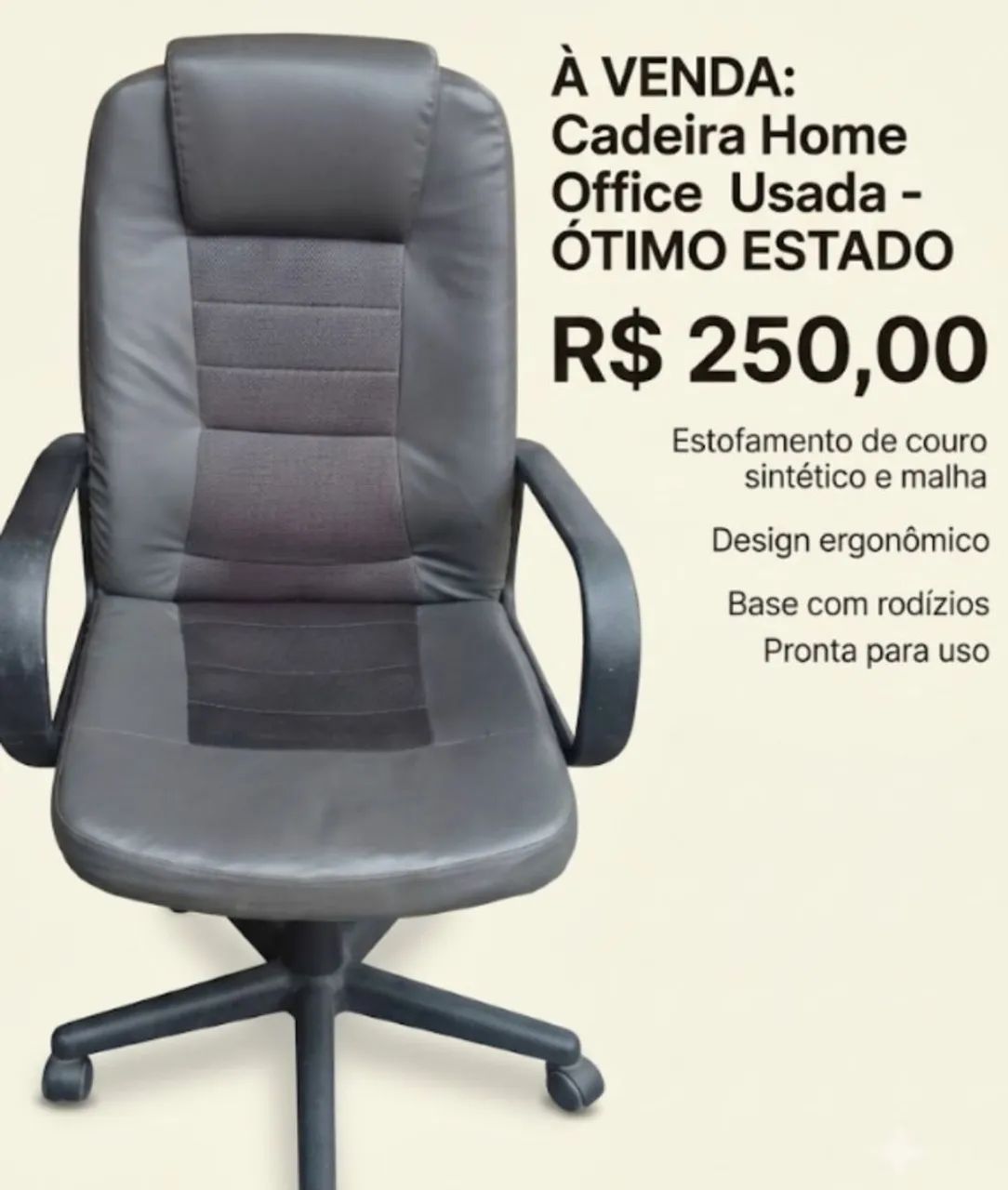 Cadeira Home office em couro 