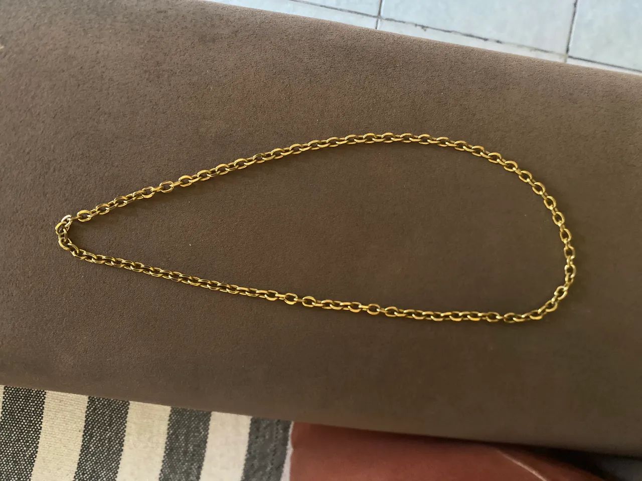 Corrente 8 mm banhada com 1 camada de ouro 