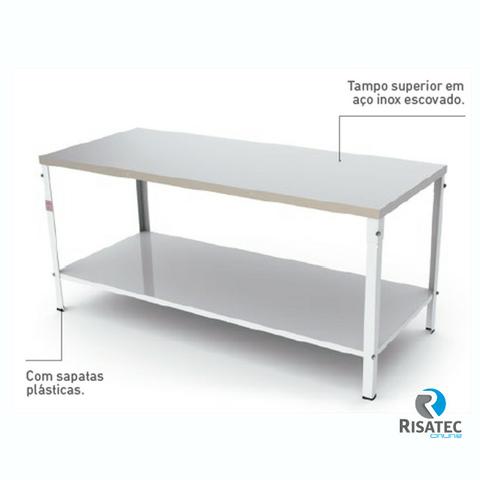 Bancada Mesa Inox Padaria Central Paneleiro M160 Braesi Tampo Inox 160 X 60 - Foto 3