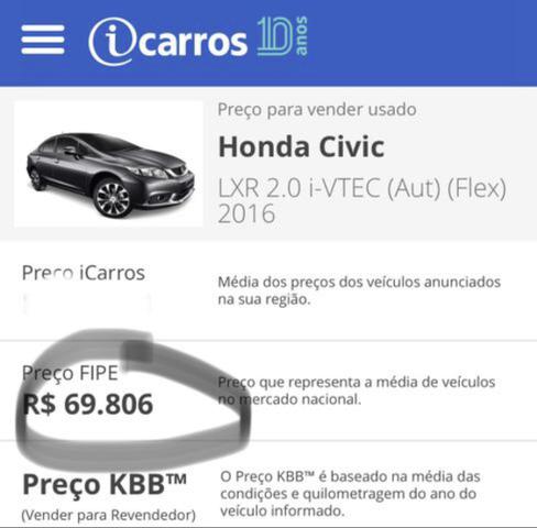 Honda Civic 2.0 Automático LXR Flexone 2016 - Foto 2