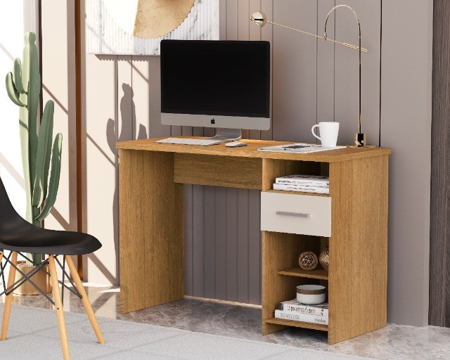 Mesa Para Escritório Donna 1 Gaveta Com Corrediça telescópica! Frete + Montagem Grátis! - Foto 5