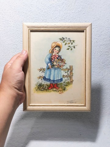 Antiguidade desenho à lápis e com moldura  - Foto 3