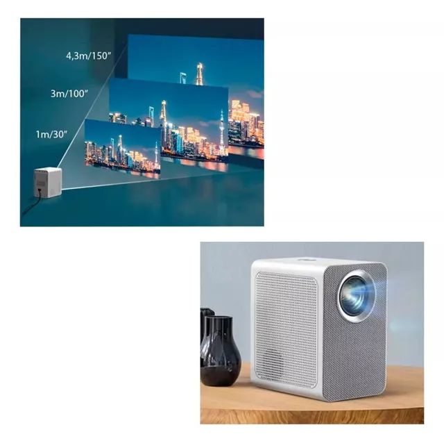 Kit Realme Tv Stick 4k + Projetor Aun Et50s Cinema Branco