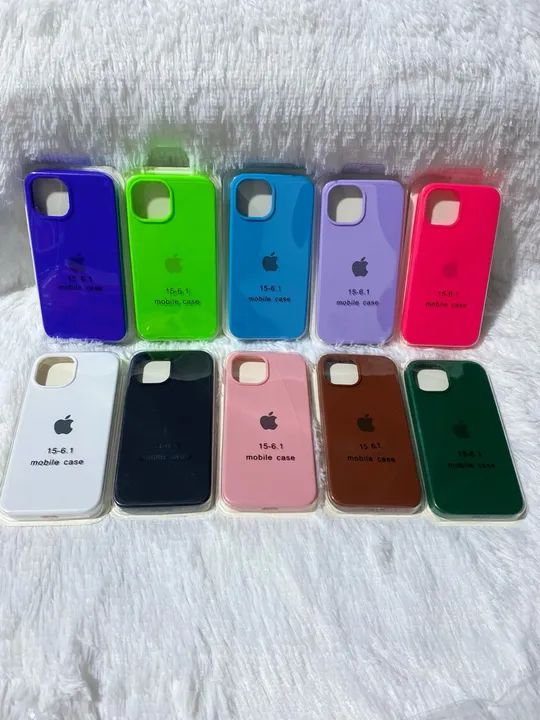 Capas para Celular iPhone 15, câmera aberta - Diversas Cores