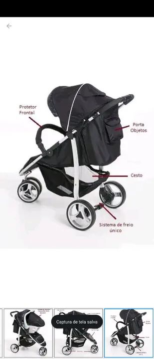 Carrinho de bebê Galzerano Apollo completo  - Foto 4