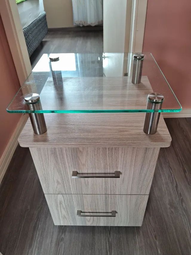 Mesa de Cabeceira MDF 2 Gavetas