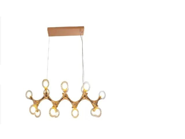 Lustre Pendente Moderno Ouro Rose Dna Pd1298g New Line Imports - Foto 4