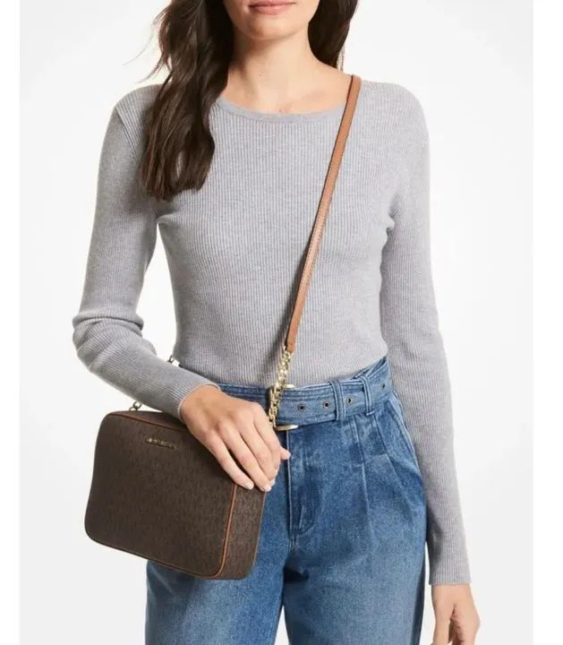 bolsa michael kors jet set monograma marrom