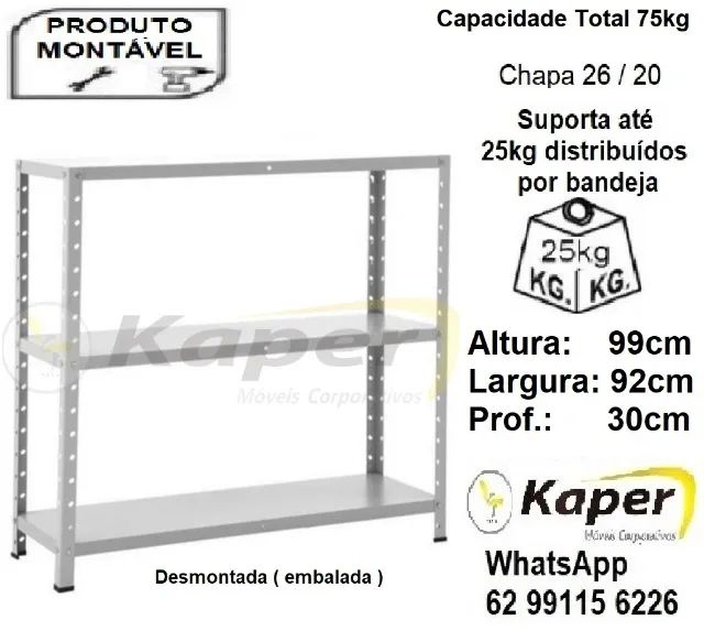 Estante / prateleira de Aço Baixa com 3bandejas( novo )