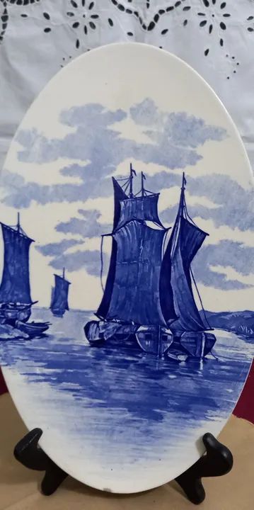 Antiga Placa Delft De Porcelana Alema De Parede - I - Foto 2