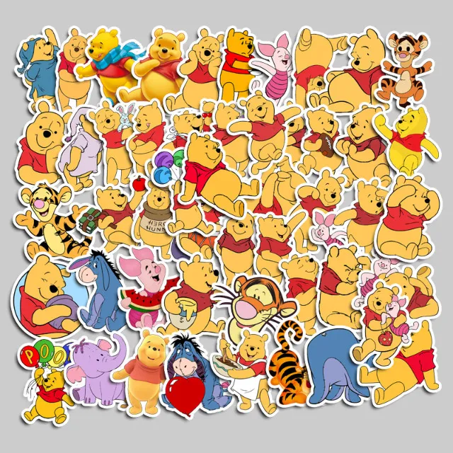 Kit 90 Adesivos do Ursinho Pooh - Autocolantes Pcs Peças Unidades - Urso Fofo Fofinho