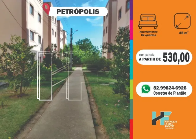 APARTAMENTO DE 2 QUARTOS - PARQUE PETRÓPOLIS 