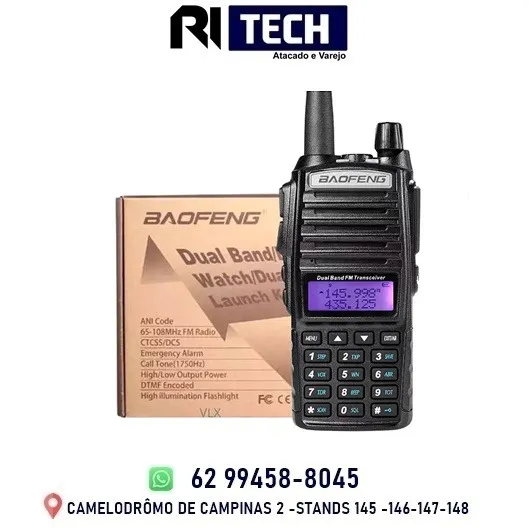 Rádio Comunicador Dual Band Baofeng UV-82 FM VHF UHF
