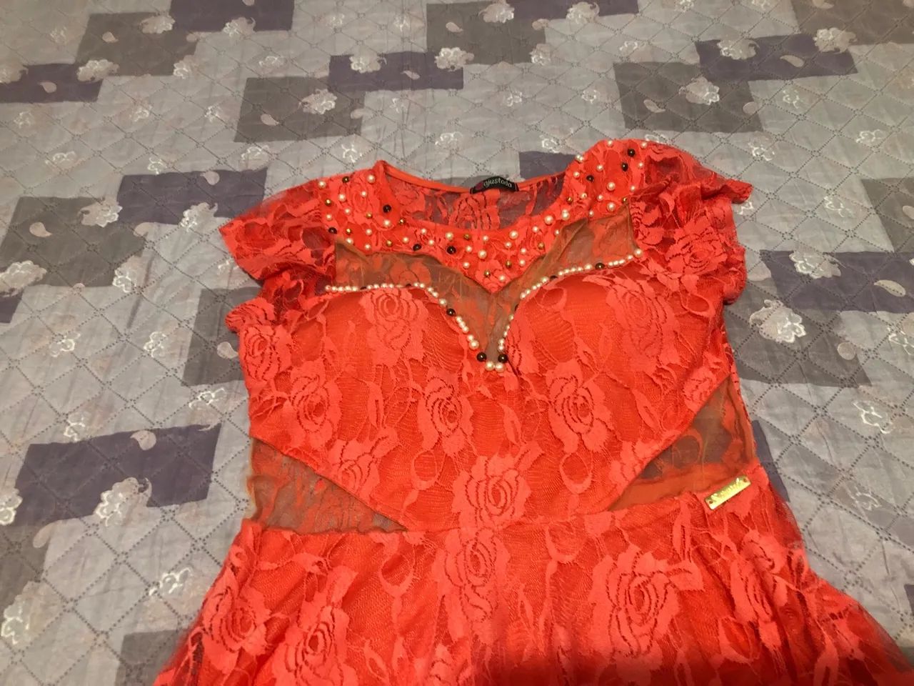 Vestido de renda preto elegante - Foto 3