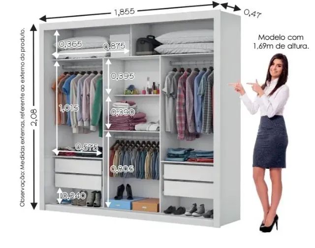 Guarda Roupa Ravel Branco (gett moveis) - Foto 2